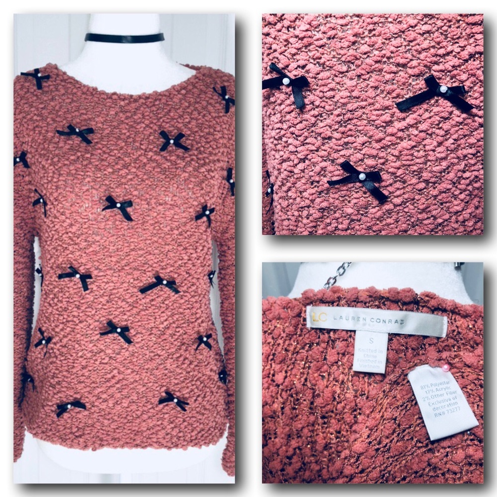 🔥LC Lauren Conrad Bow Thin Knit Sweater